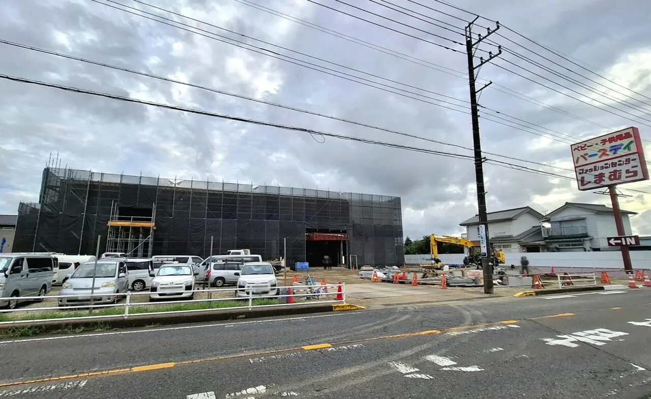 建設中のしまむら東我孫子店
