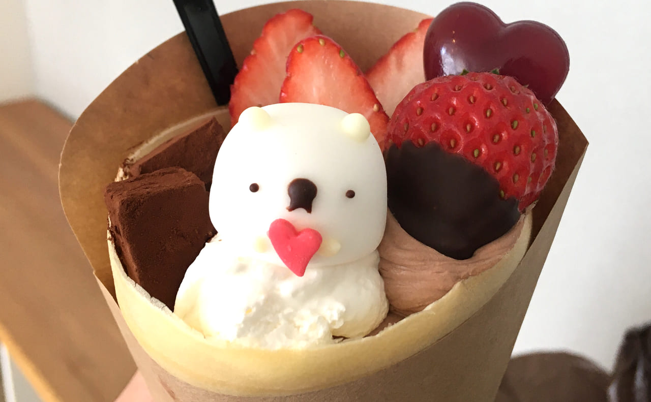 2021年2月10日札幌市白石区しろくまのクレープのいちごショコラクレープ