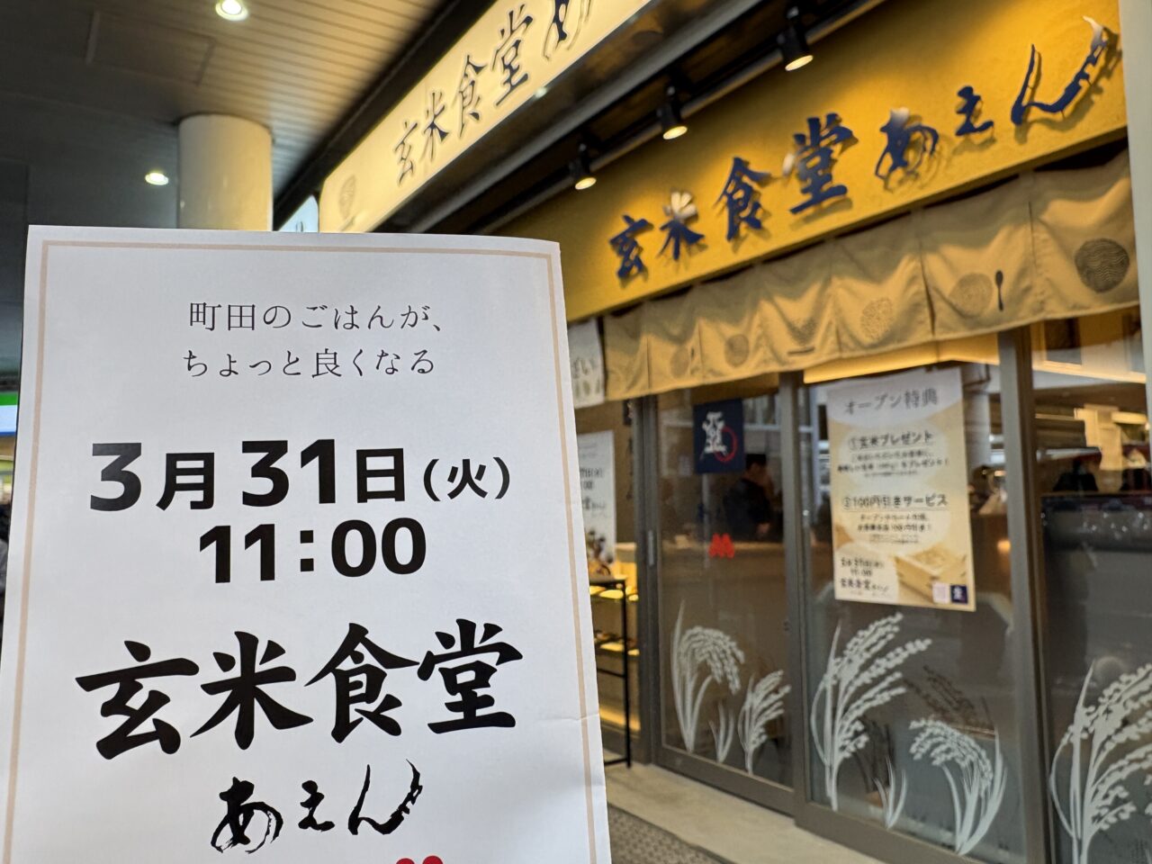 玄米食堂あえん　オープニングチラシ