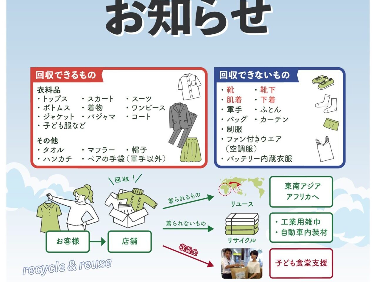 衣料品回収のお知らせ