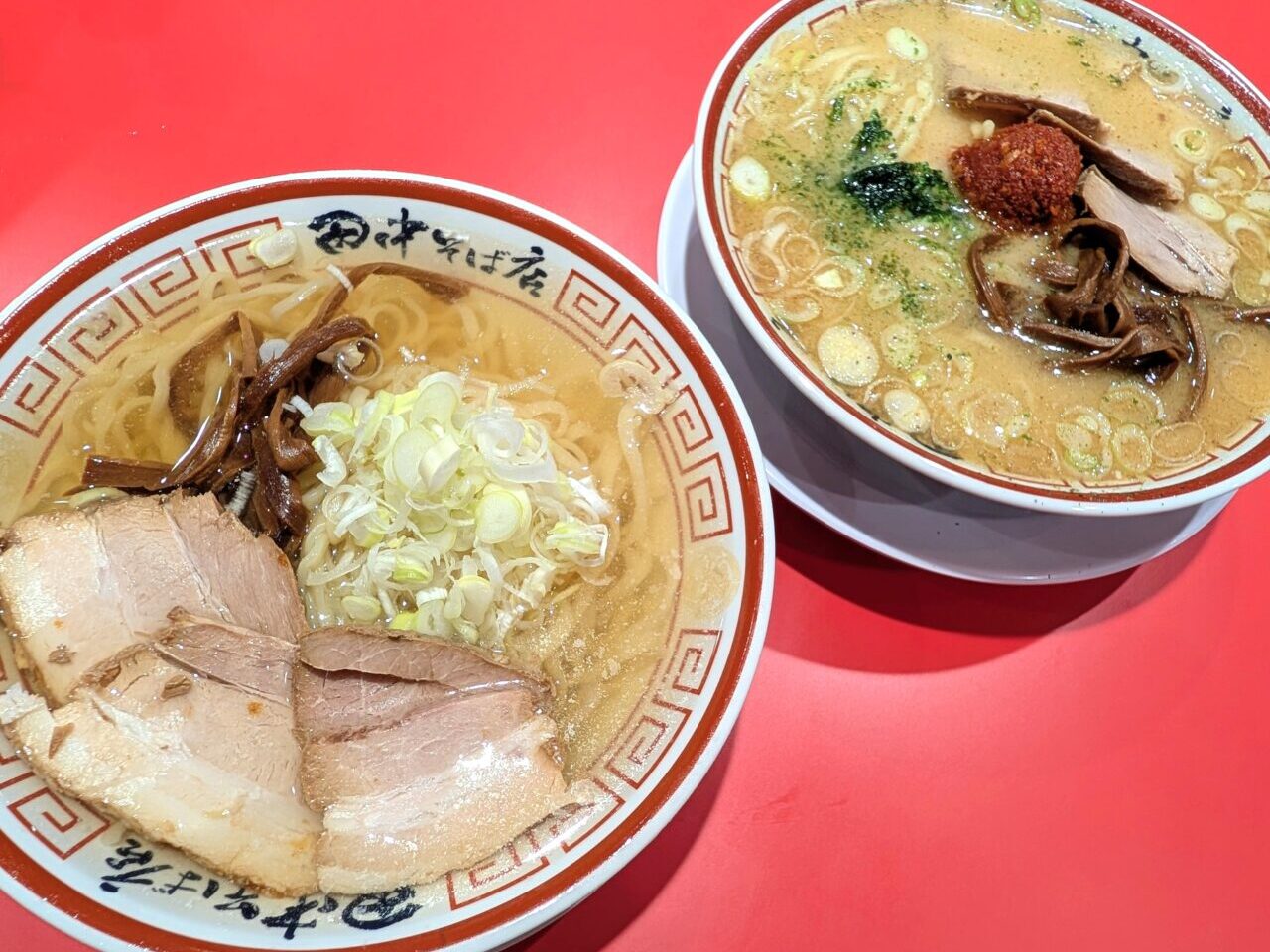 田中そば店千葉NT_冷やかけと辛味噌らーめん