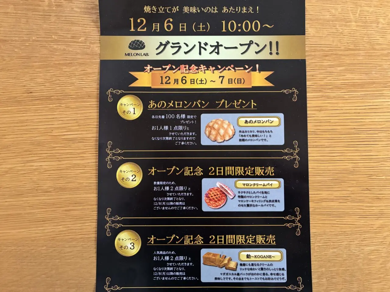 メロンラボのチラシ