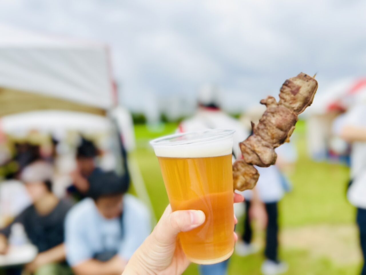 牛タン串と生ビール