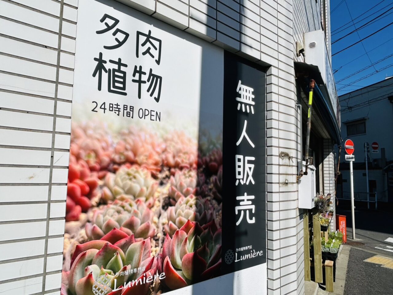 多肉植物無人販売の掲示