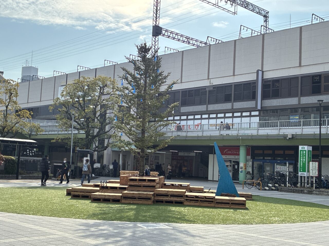 近鉄八尾駅前のもみの木