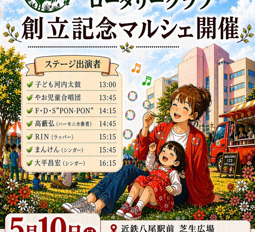 八尾Gardenロータリークラブ創立記念マルシェ開催