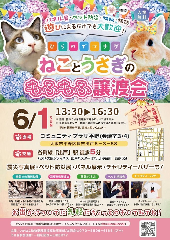 ねことうさぎのもふもふ譲渡会お知らせ