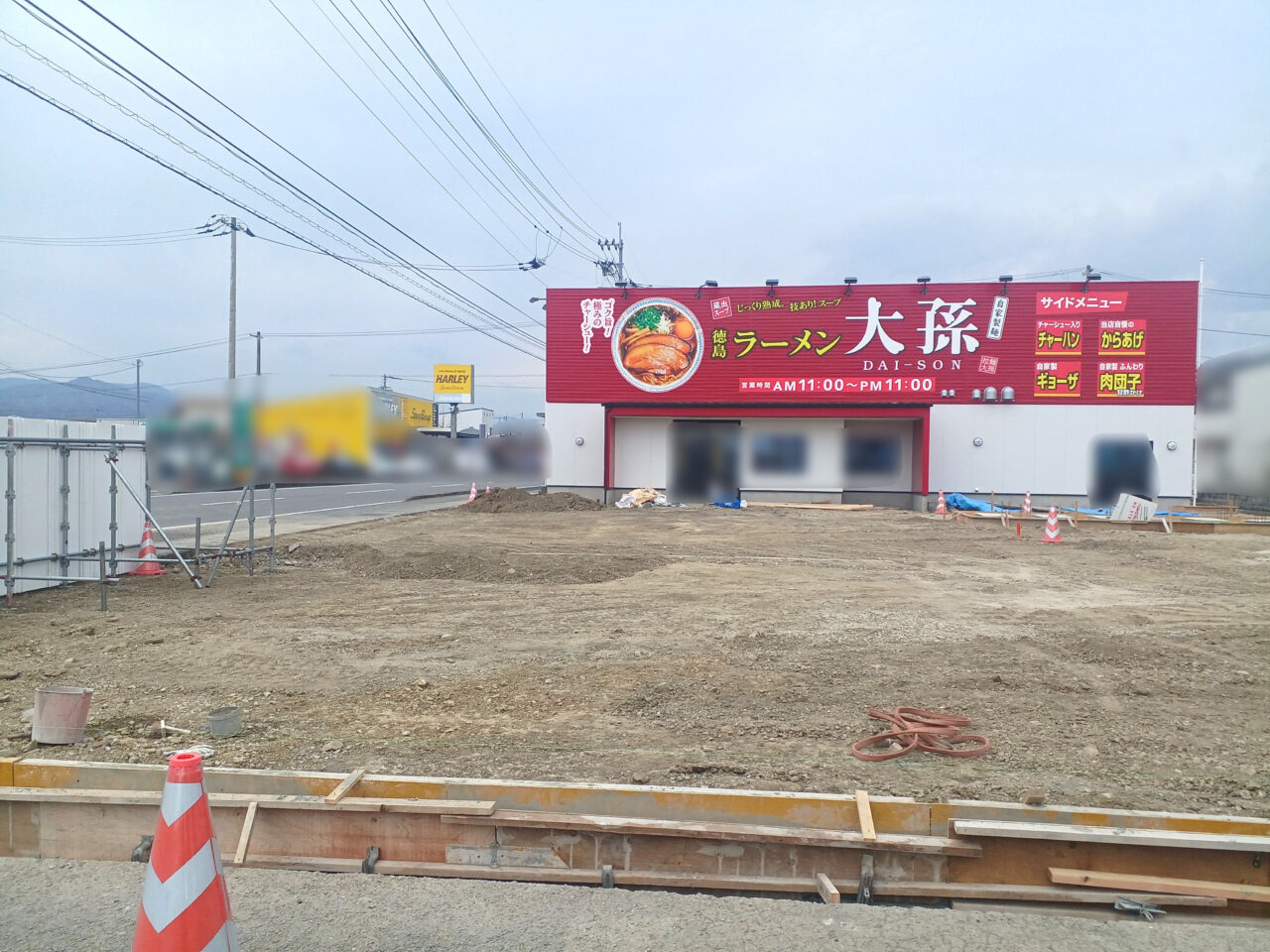 徳島ラーメン「大孫 石井店」新築工事中の様子。画像提供：「やまぎん」様