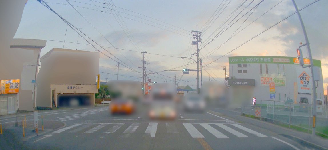 からあげ専門店「鶏笑松茂店」の移転先周辺と店舗外観。画像提供：「情報提供者名は非公開希望」様
