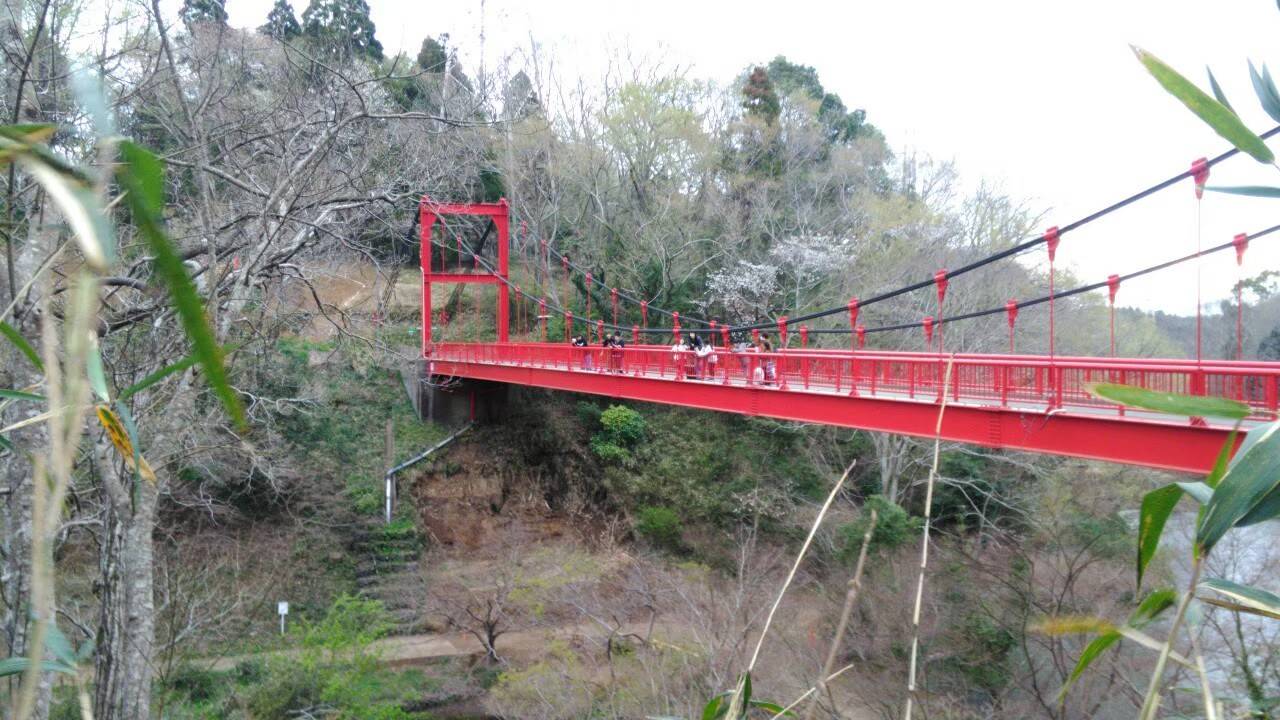 泉自然公園の赤い橋