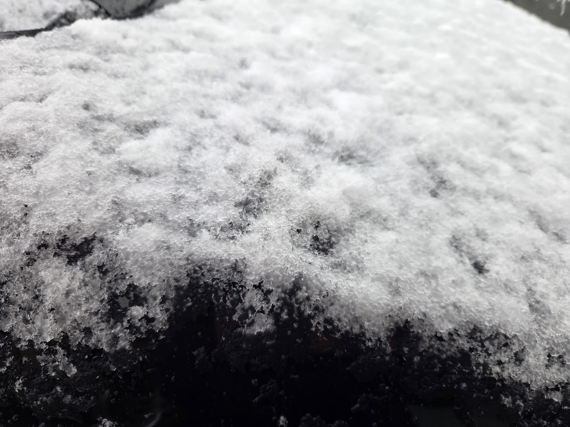 雪　車の上
