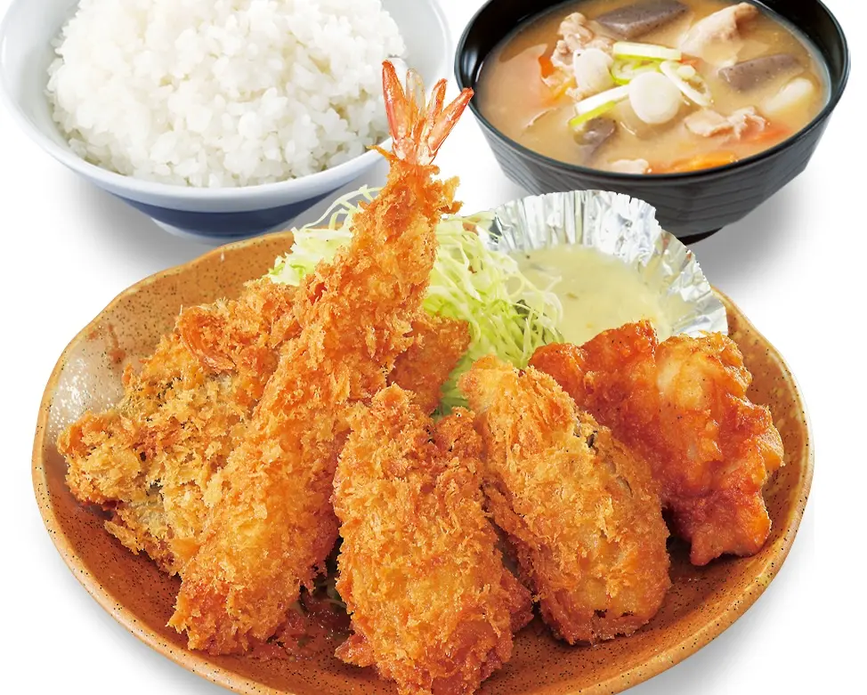 秋の海鮮フライ定食