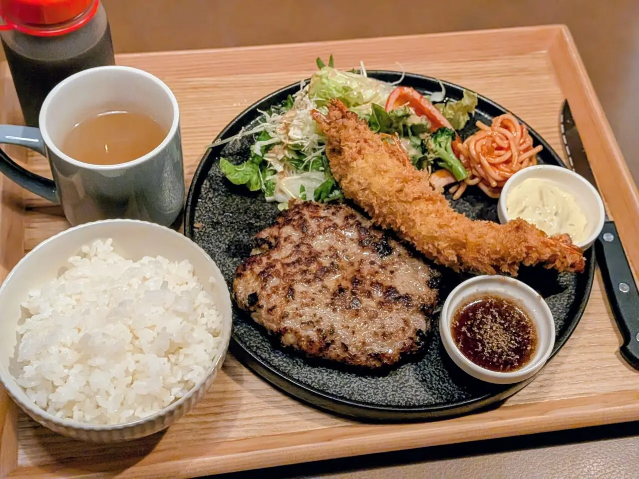 ハンバーグ＆エビフライ