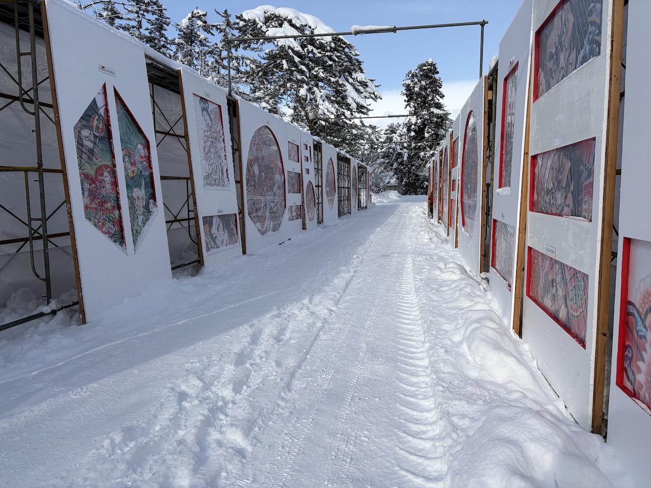 弘前城雪燈籠まつり準備