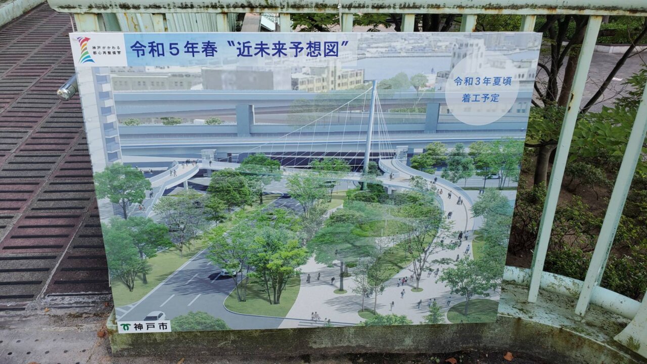 税関前歩道橋の画像