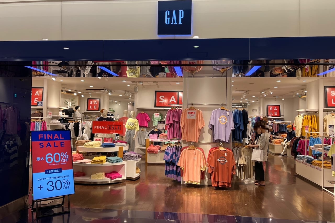 GAP新静岡セノバ店が8月に閉店してしまうそうです