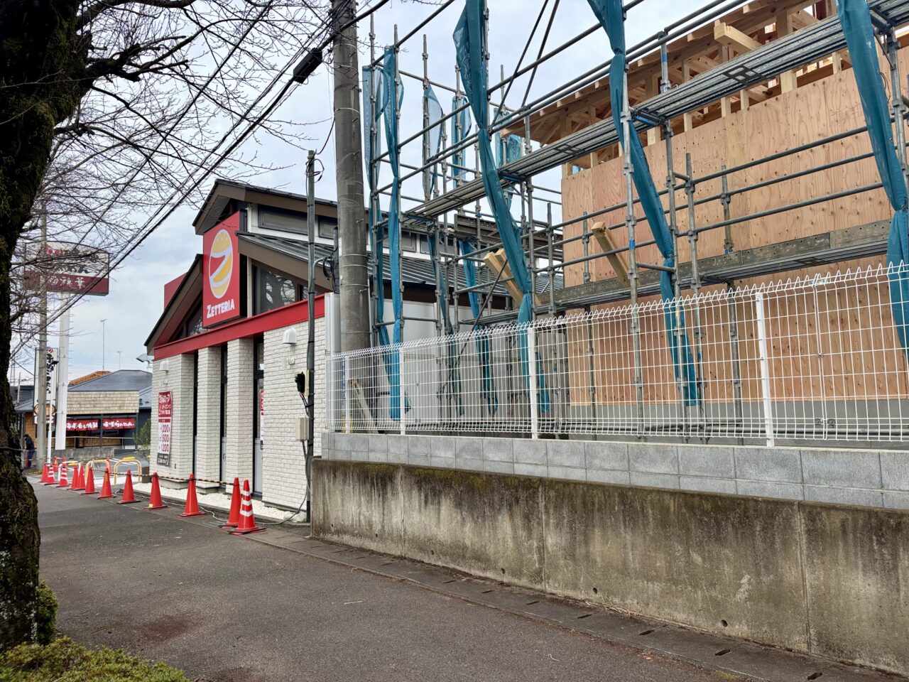 ゼッテリアの裏にオリーブの丘建設中