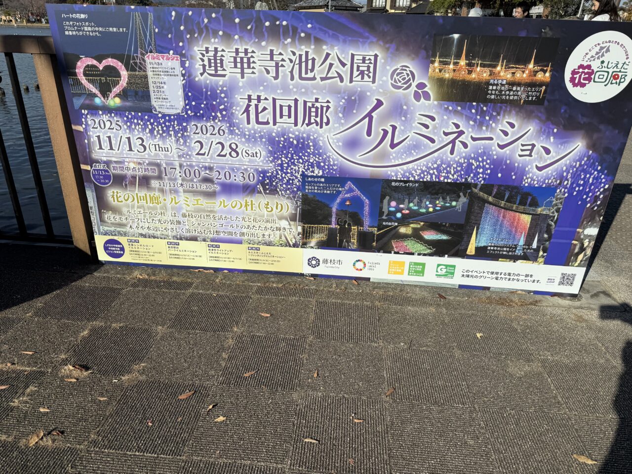 藤枝市の蓮華寺池公園イルミネーション