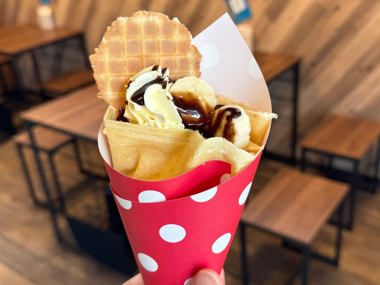小さなクレープ屋さん～nico～で販売されているチョコバナナクレープ