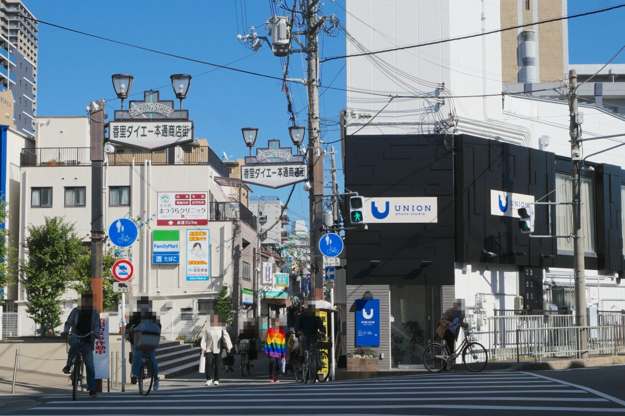 香里歩道橋のところ