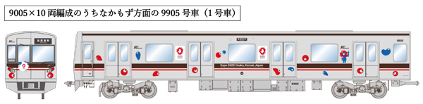 北大阪急行大阪・関西万博ラッピング列車