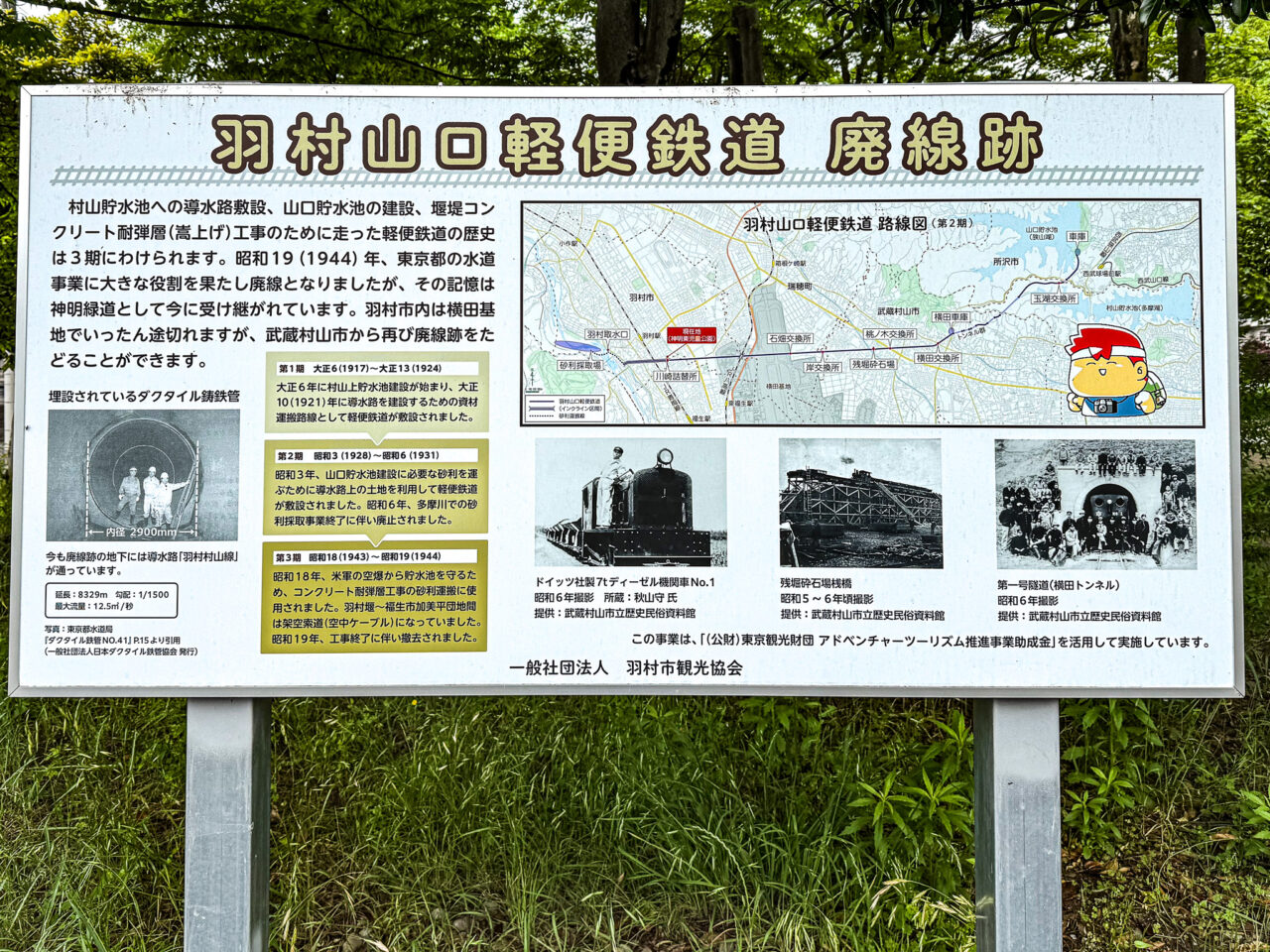 2025年5月 羽村山口軽便鉄道 廃線跡看板