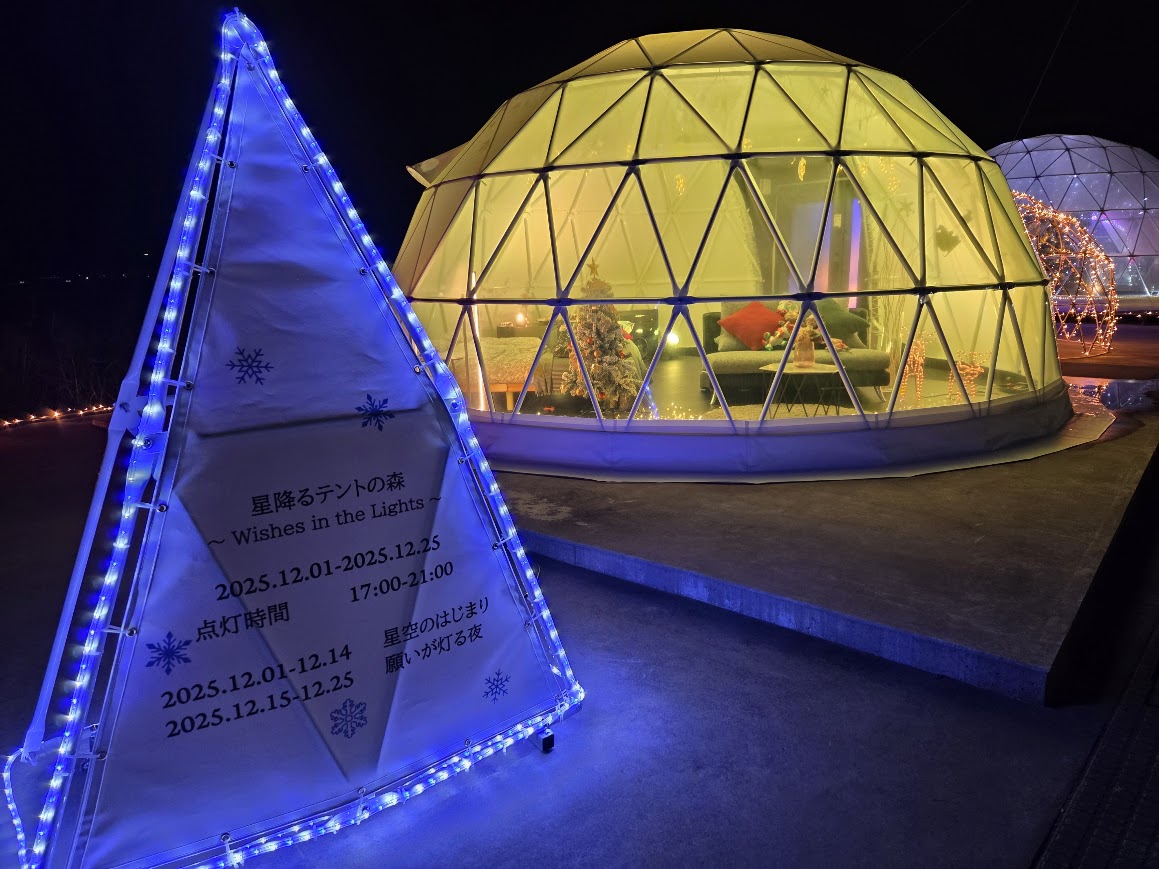 スガモトテント展示場ライトアップ