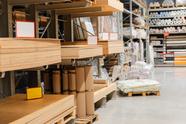 資材を販売している売り場のイメージ