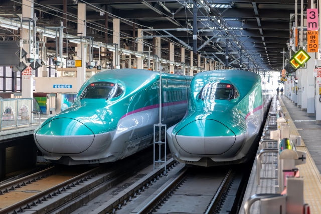 JR盛岡駅に停車している新幹線