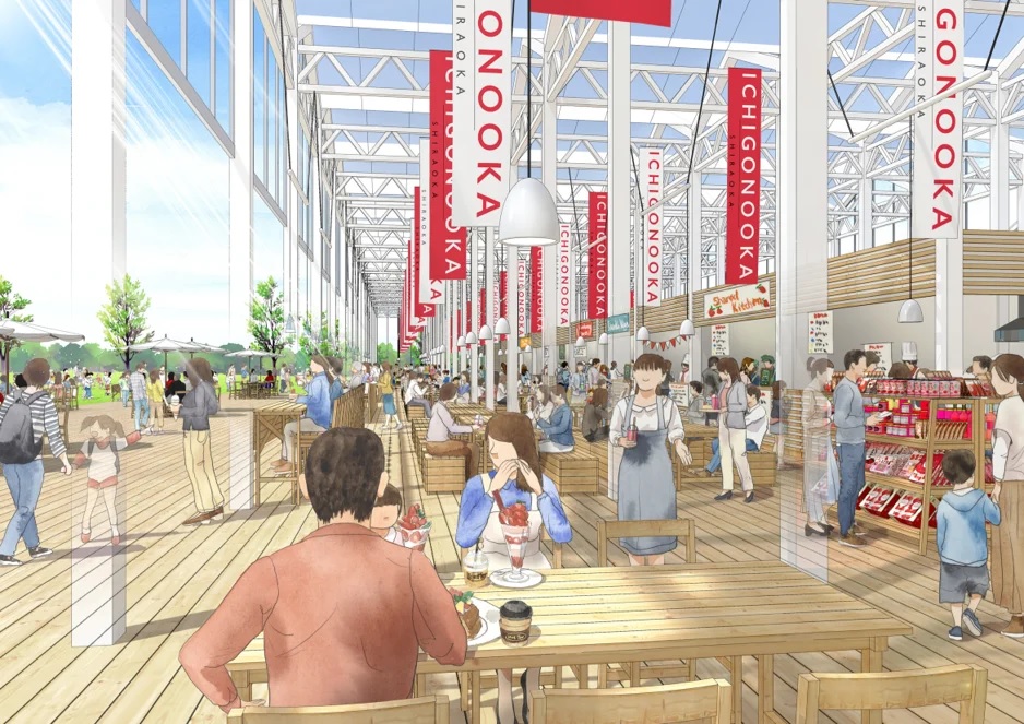 イチゴノオカプロジェクト（第1期工事）のイチゴハウスが完成