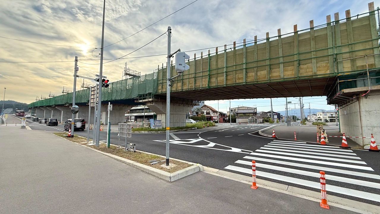 「福山沼隈線道路改良工事」の橋梁上部工事