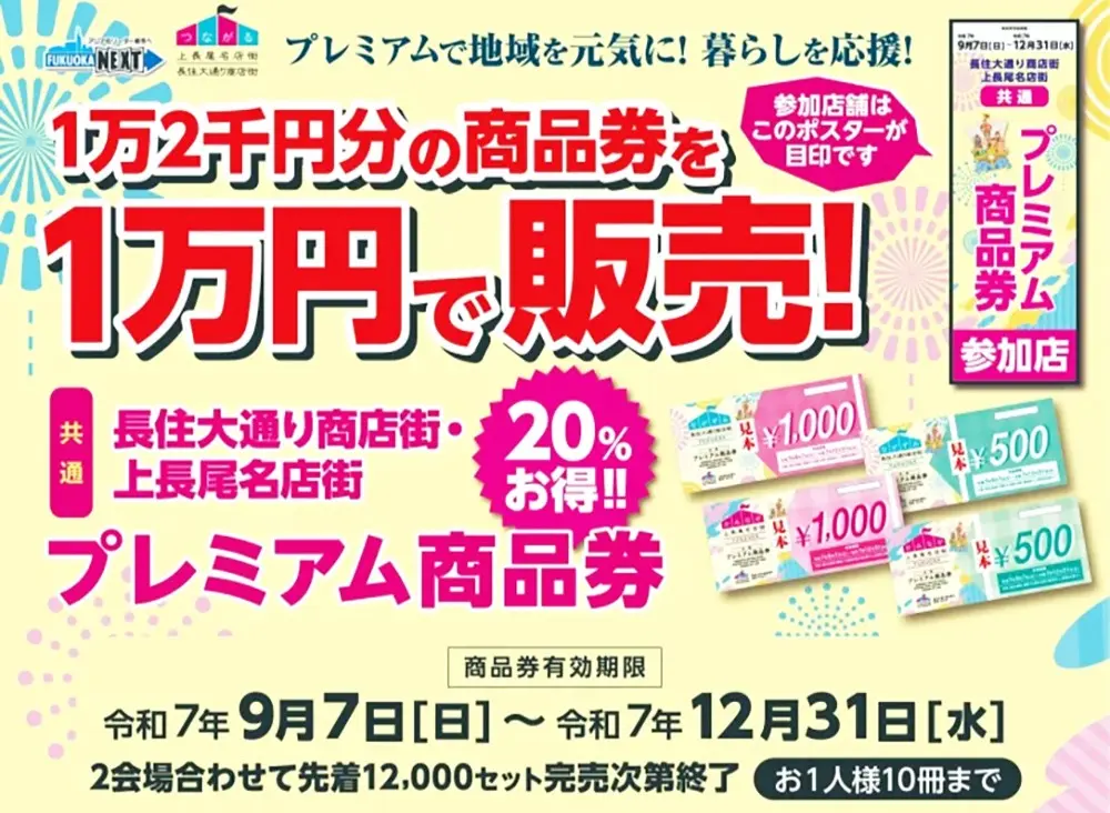 長住大通り・上長尾商店街「プレミアム商品券」2025