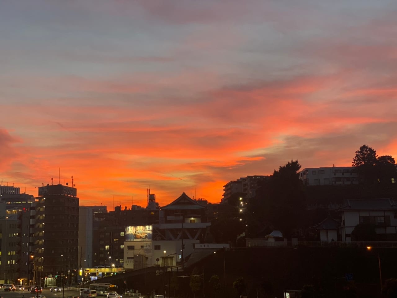 幸ヶ谷公園からみえる夕焼け