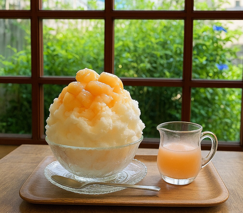 【神戸市灘区】阪急王子公園駅すぐ『Nim.cafe』さんで、贅沢なかき氷をいただきました(≧▽≦) 桃が重たすぎて氷が沈んでいく…。