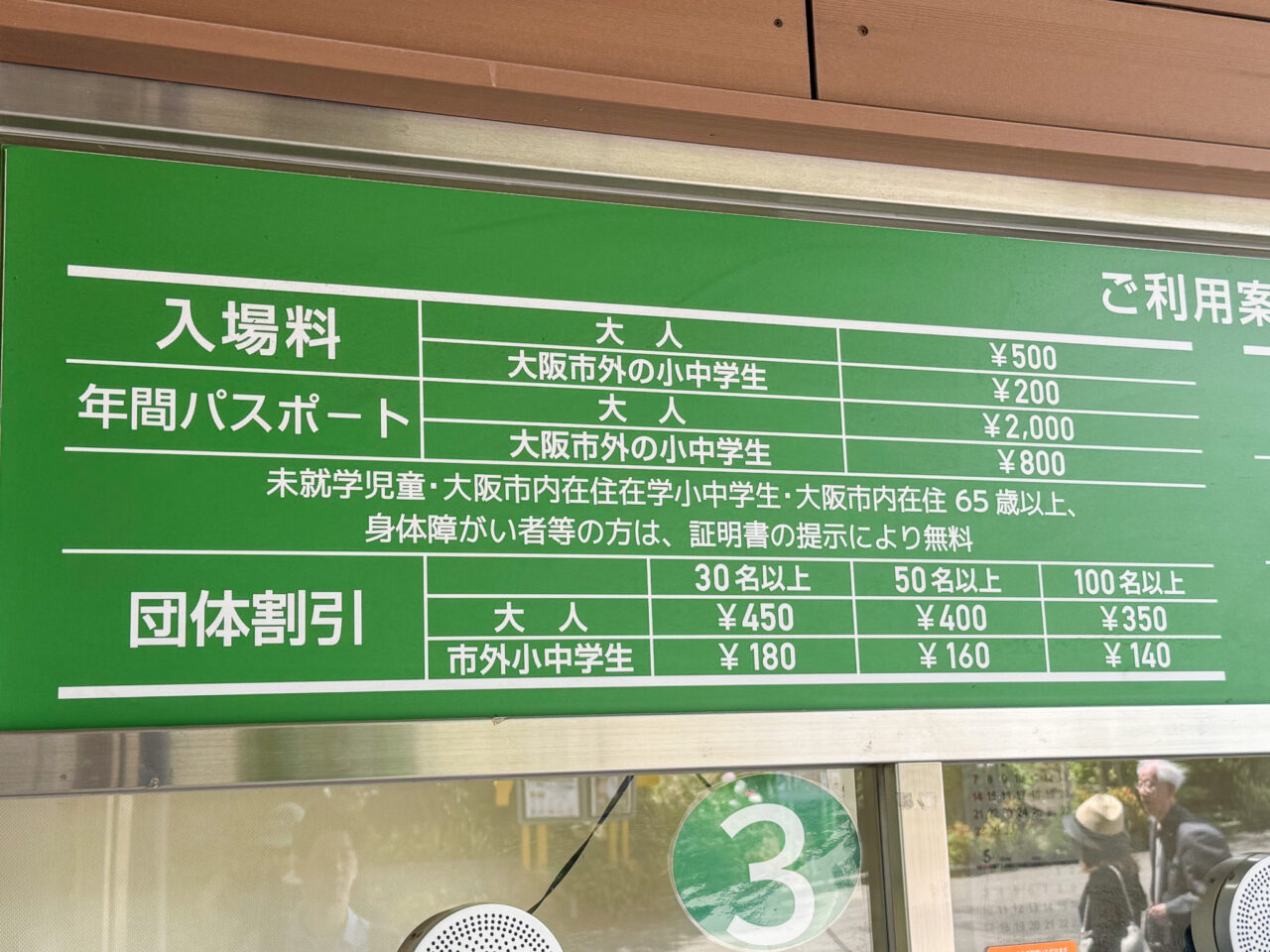 天王寺動物園の改定前の入園料